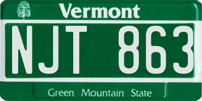 VT license plate NJT863