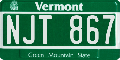 VT license plate NJT867