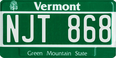 VT license plate NJT868