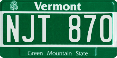 VT license plate NJT870