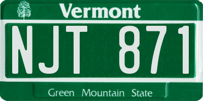 VT license plate NJT871