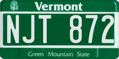 VT license plate NJT872