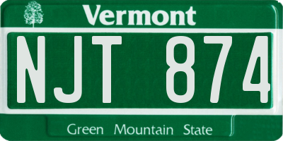 VT license plate NJT874