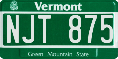 VT license plate NJT875