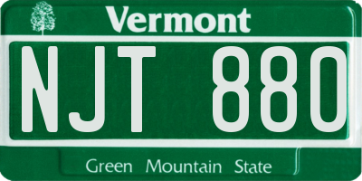 VT license plate NJT880
