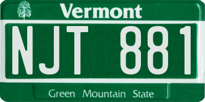 VT license plate NJT881