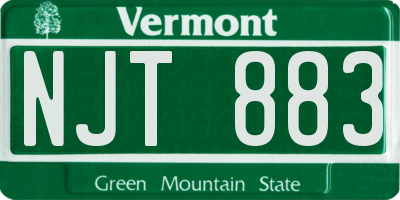 VT license plate NJT883