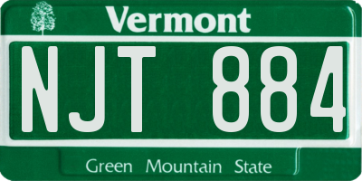 VT license plate NJT884
