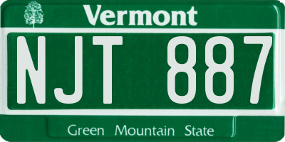 VT license plate NJT887