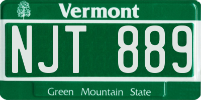 VT license plate NJT889