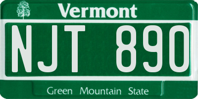 VT license plate NJT890