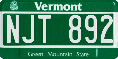 VT license plate NJT892
