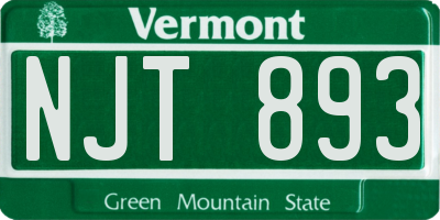 VT license plate NJT893