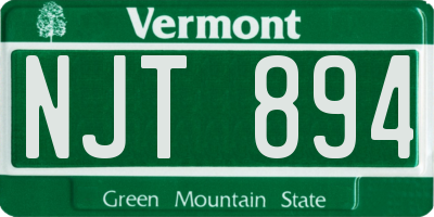 VT license plate NJT894