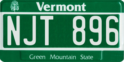 VT license plate NJT896