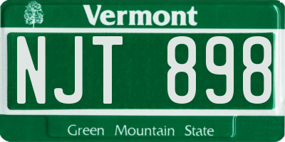 VT license plate NJT898