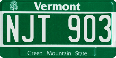 VT license plate NJT903