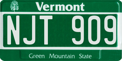 VT license plate NJT909