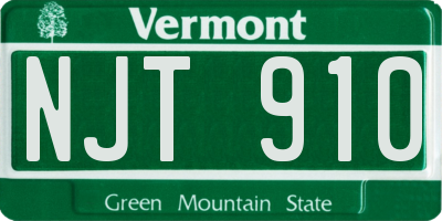 VT license plate NJT910