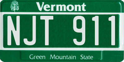 VT license plate NJT911