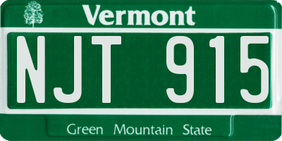 VT license plate NJT915