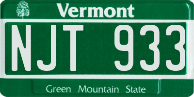 VT license plate NJT933