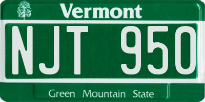 VT license plate NJT950