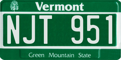 VT license plate NJT951
