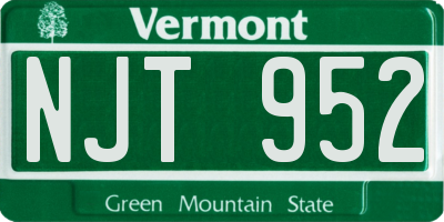 VT license plate NJT952
