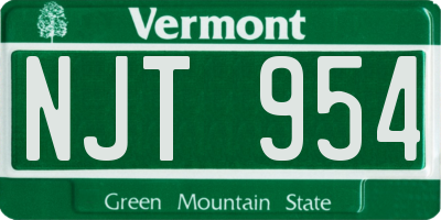 VT license plate NJT954