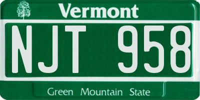 VT license plate NJT958