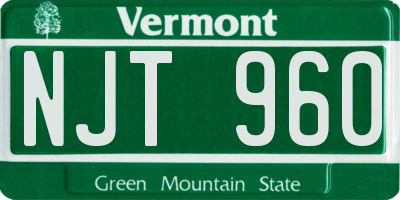 VT license plate NJT960