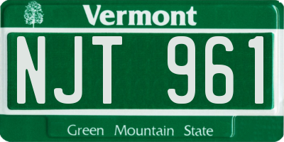 VT license plate NJT961