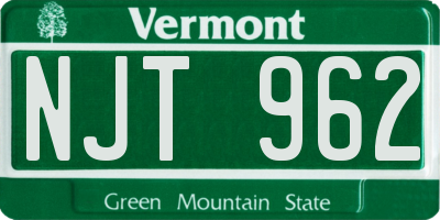 VT license plate NJT962