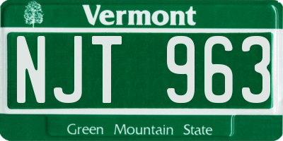 VT license plate NJT963