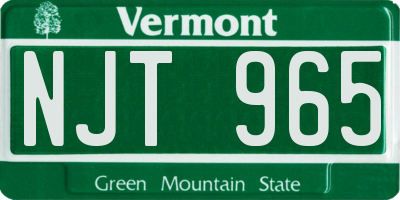 VT license plate NJT965