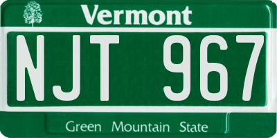 VT license plate NJT967