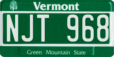 VT license plate NJT968