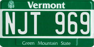 VT license plate NJT969