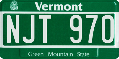 VT license plate NJT970
