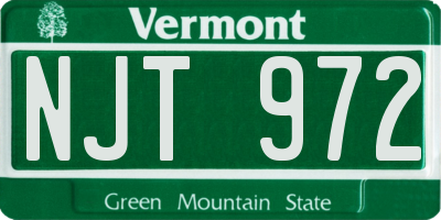 VT license plate NJT972