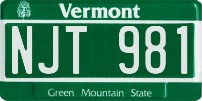VT license plate NJT981