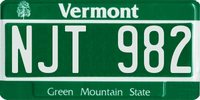 VT license plate NJT982
