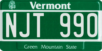 VT license plate NJT990