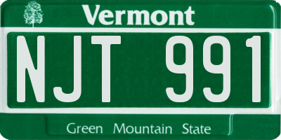 VT license plate NJT991