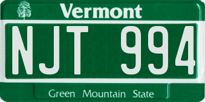 VT license plate NJT994