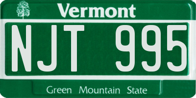 VT license plate NJT995