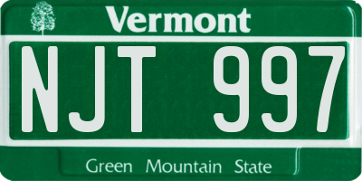 VT license plate NJT997