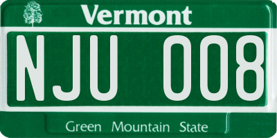 VT license plate NJU008