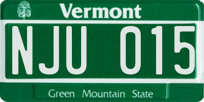 VT license plate NJU015